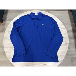 Lacoste Long Sleeve Polo Shirt Blue Size 5 Men Classic Fit Crocodile